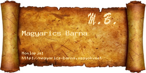Magyarics Barna névjegykártya