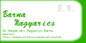 barna magyarics business card